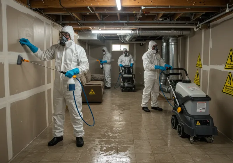 Basement Moisture Removal and Structural Drying process in East Valley, NV